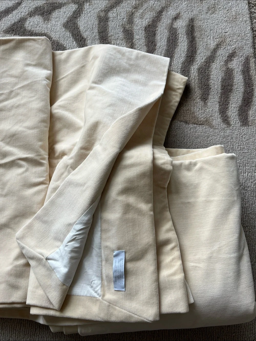 Restoration Hardware velvet drapery panel set Ivory 50x96